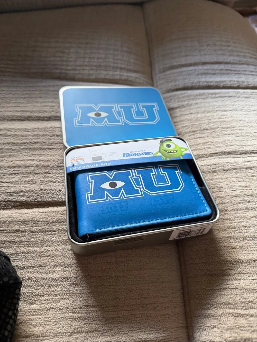 Disney Monsters University Blue Bi-Fold Wallet in Tin